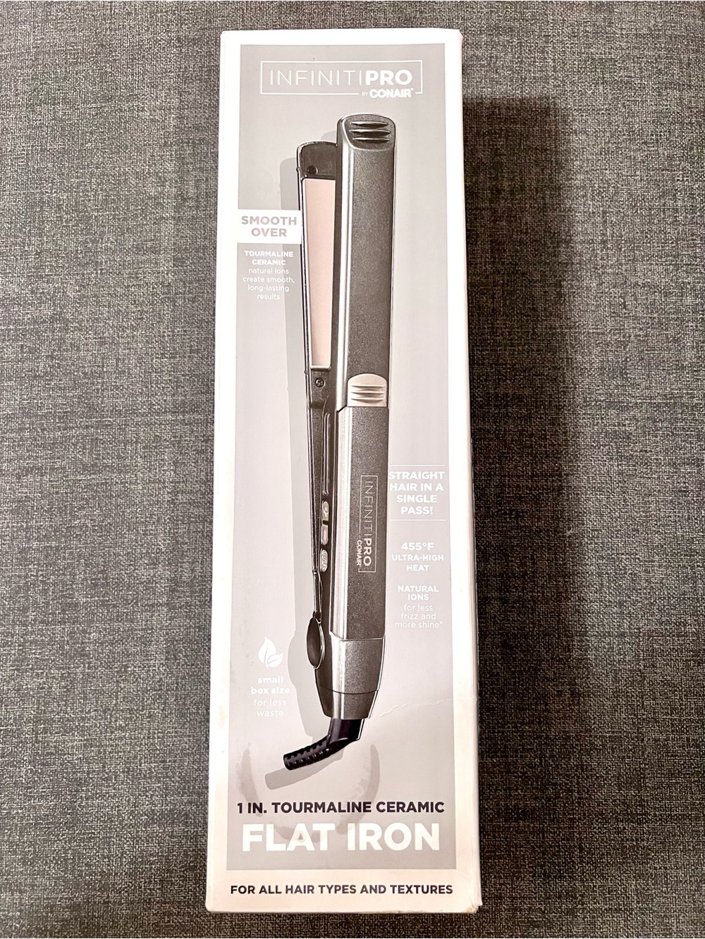 InfinitiPRO by Conair 1" Tourmaline Ceramic Flat Iron - Gray New In Box